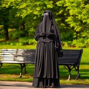 আবায়া এ হাদিয়া (Stone Work Abaya & Hijab Set)